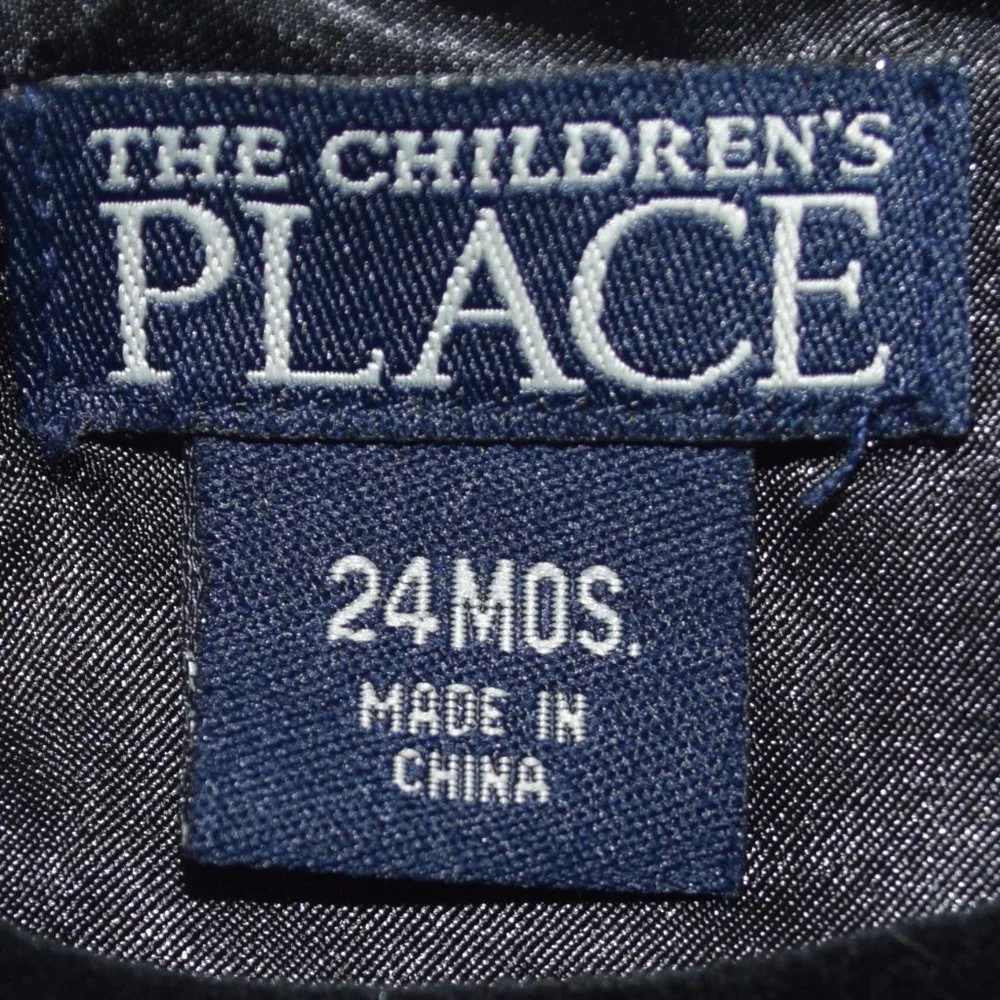 Children's Place Black Velvet Christmas Holiday Dress/Jumper - 24 Months